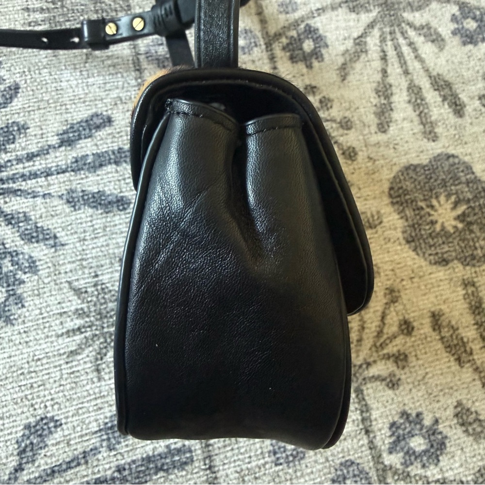 J. Crew Collection Mini Rider Italian Calf Hair Purse Leopard - Picture 8 of 8